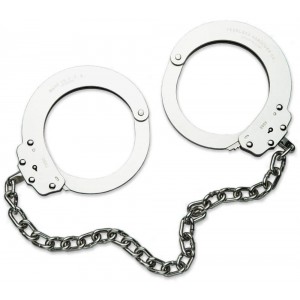 Peerless Handcuff Company Oversize Leg Iron Handcuff, Nickel Finish
