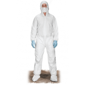 Hazmat Disposable Coveralls w/ Hood and Boot (RhinoGuard)