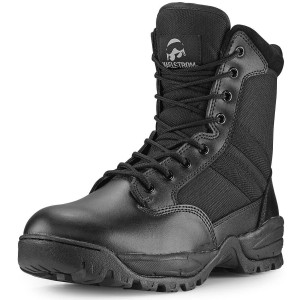 TAC FORCE 8" Men's Black Waterproof Tactical Boot with Zipper