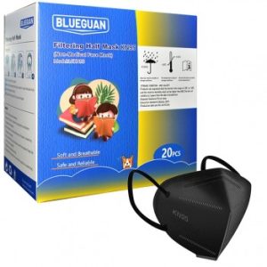 BLUEGUAN KIDS BLACK KN95 DISPOSABLE RESPIRATOR MASK 20PK