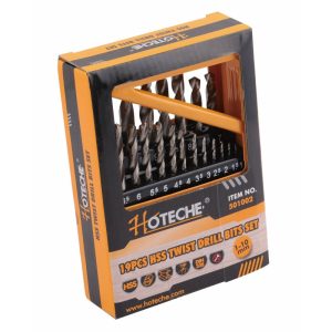 Hoteche 19Pcs Hss Twist Drill Bit Set